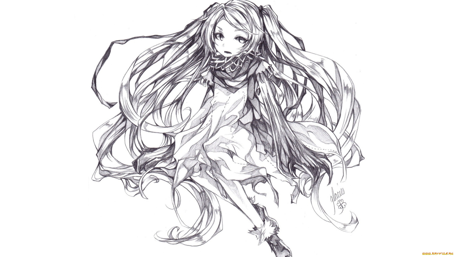 аниме, tegami, bachi, девушка