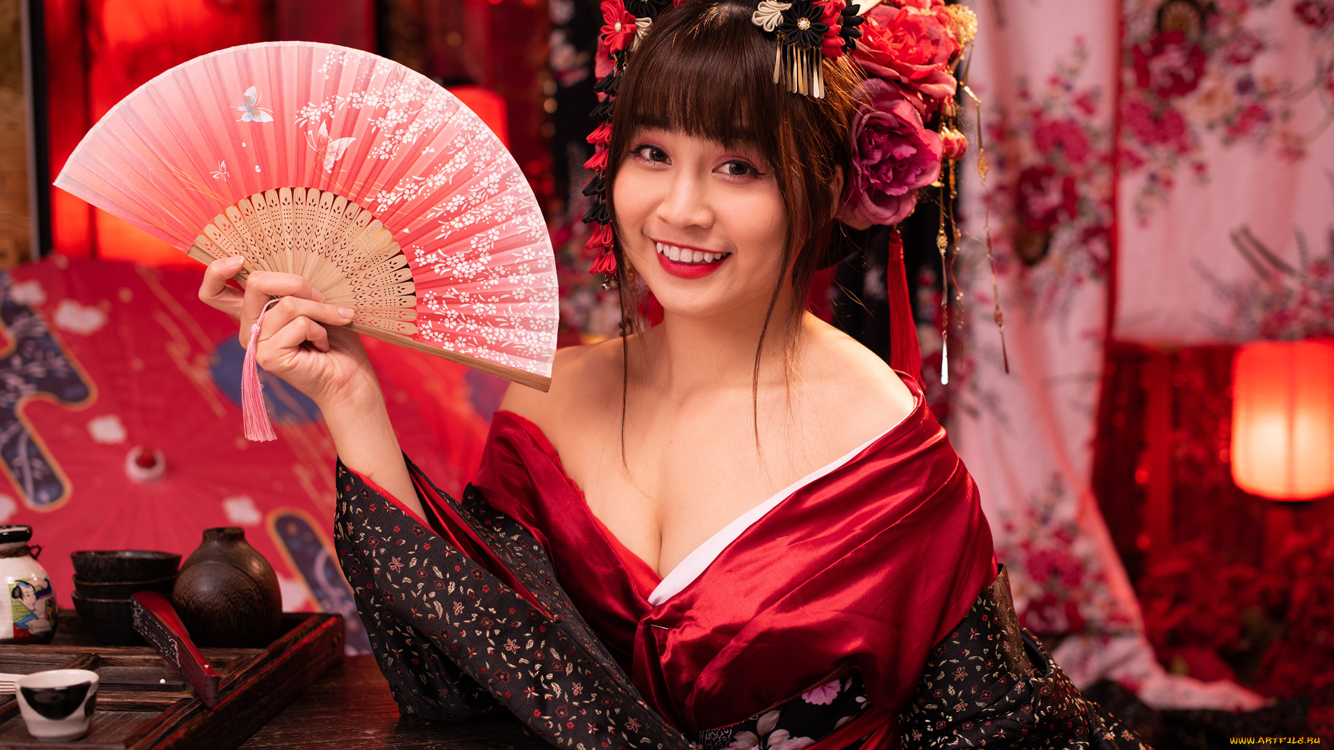 девушки, -, азиатки, девушка