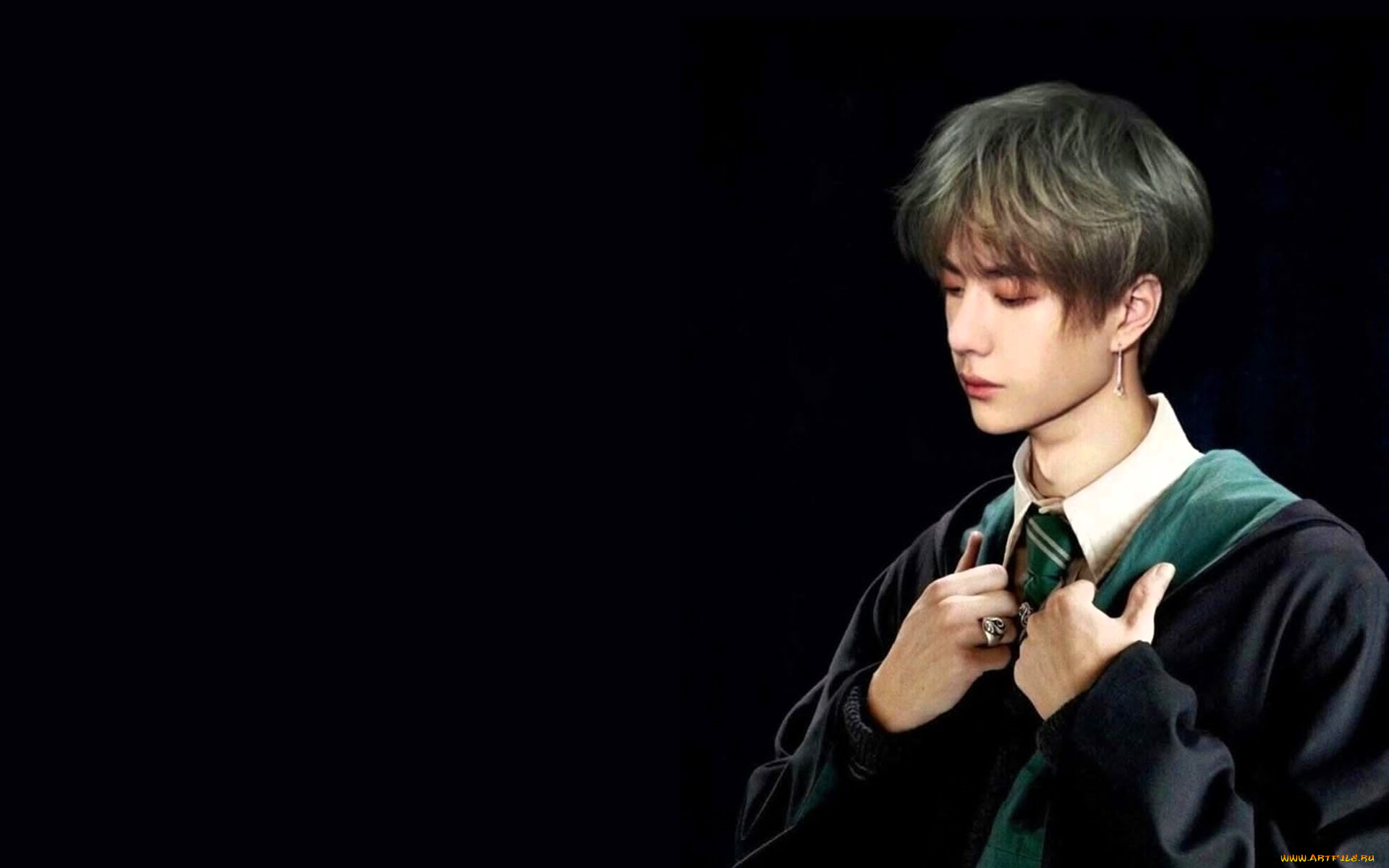 мужчины, wang, yi, bo, ван, ибо, мантия, слизерин, галстук, кольцо