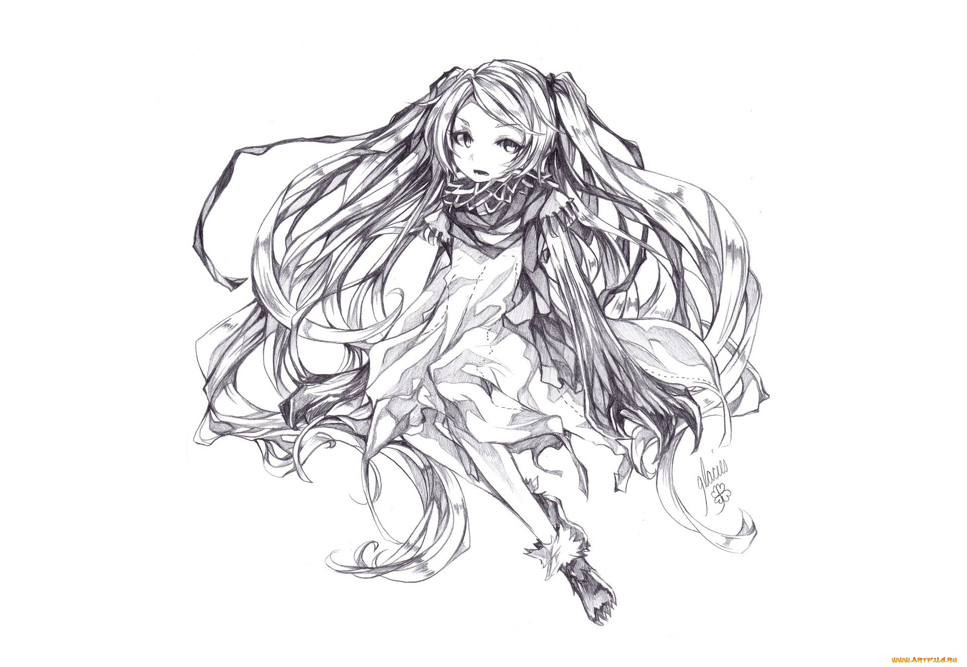 аниме, tegami, bachi, девушка