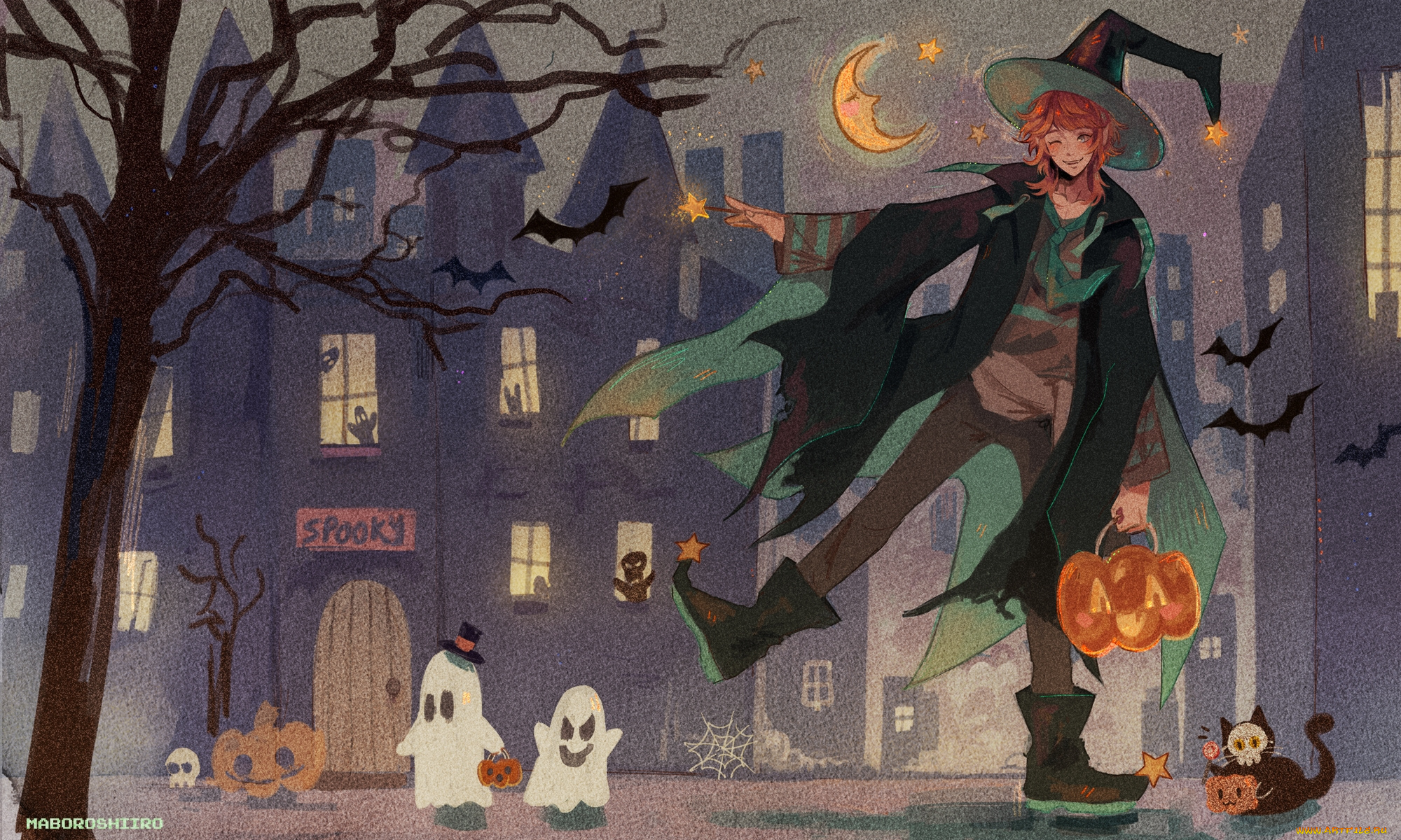 аниме, магия, , колдовство, , halloween, парень