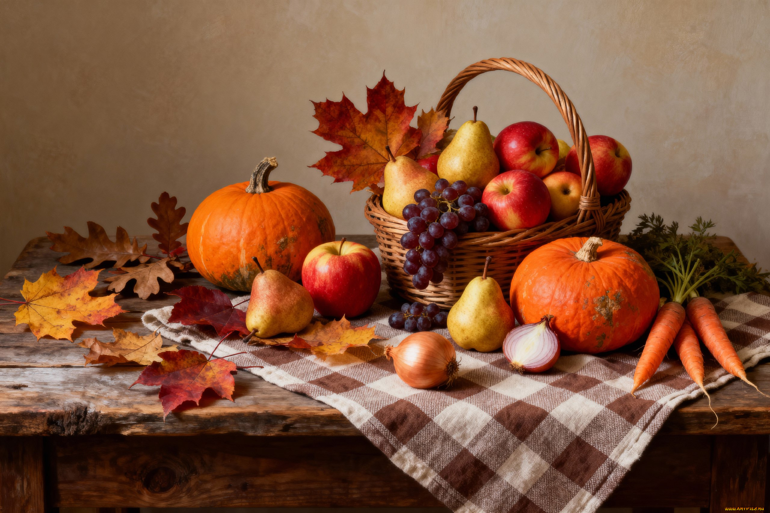 3д, графика, еда-, food, натюрморт, осень, тыква