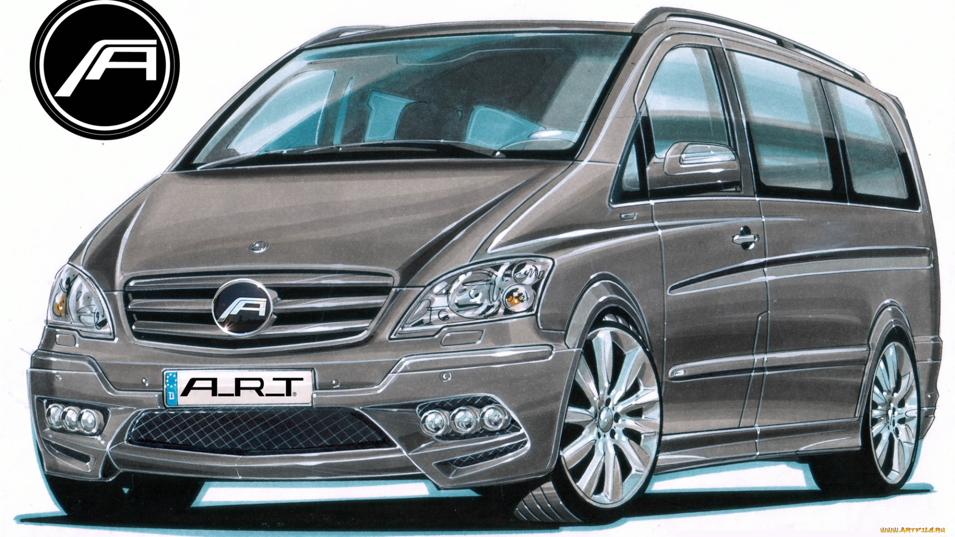 автомобили, рисованные, mercedes