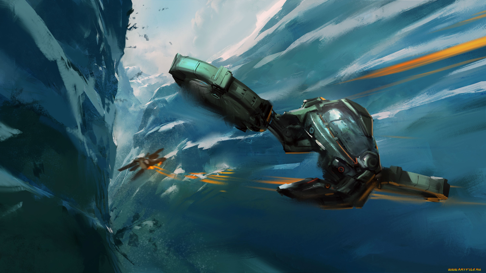 фэнтези, космические, корабли, звездолеты, станции, воздушный, бой