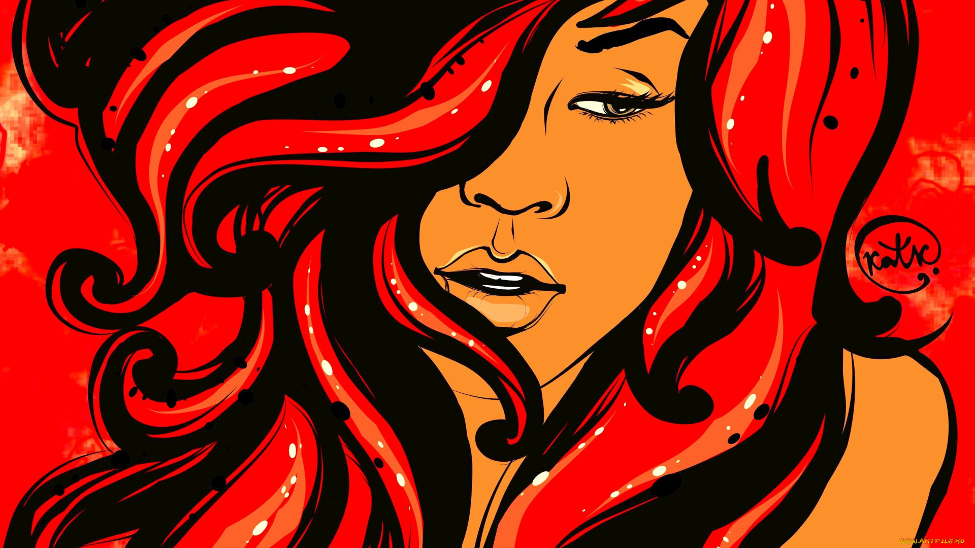 рисованные, люди, rihanna, графика