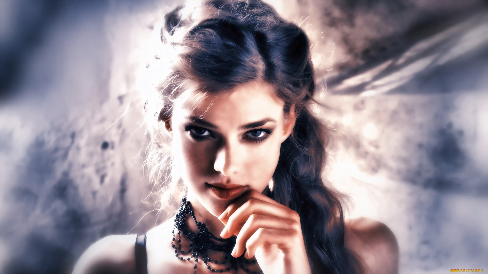 Julia, Saner, rory, beca, девушки, , , ожерелье, улыбка, взгляд