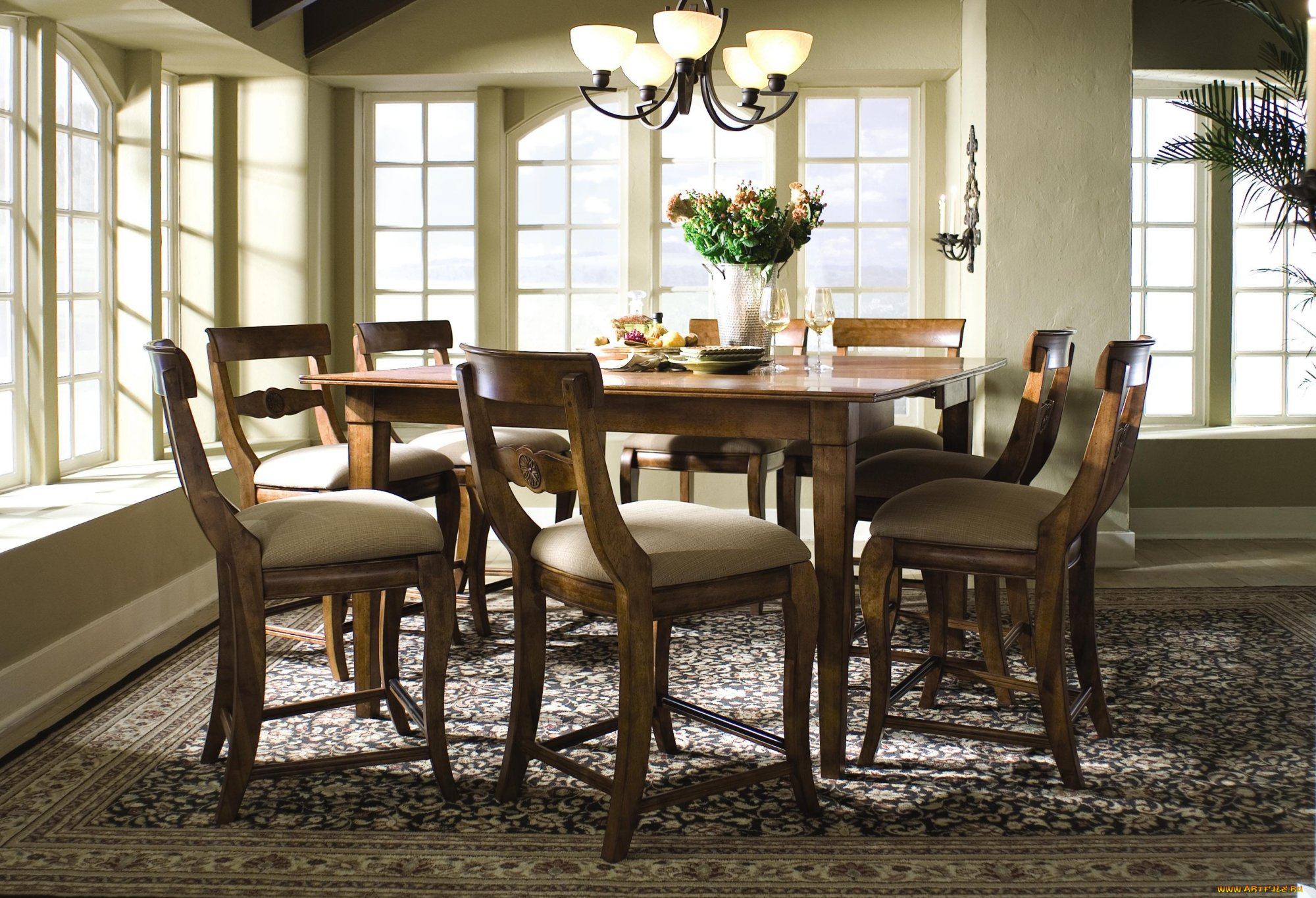 интерьер, столовая, стол, стулья