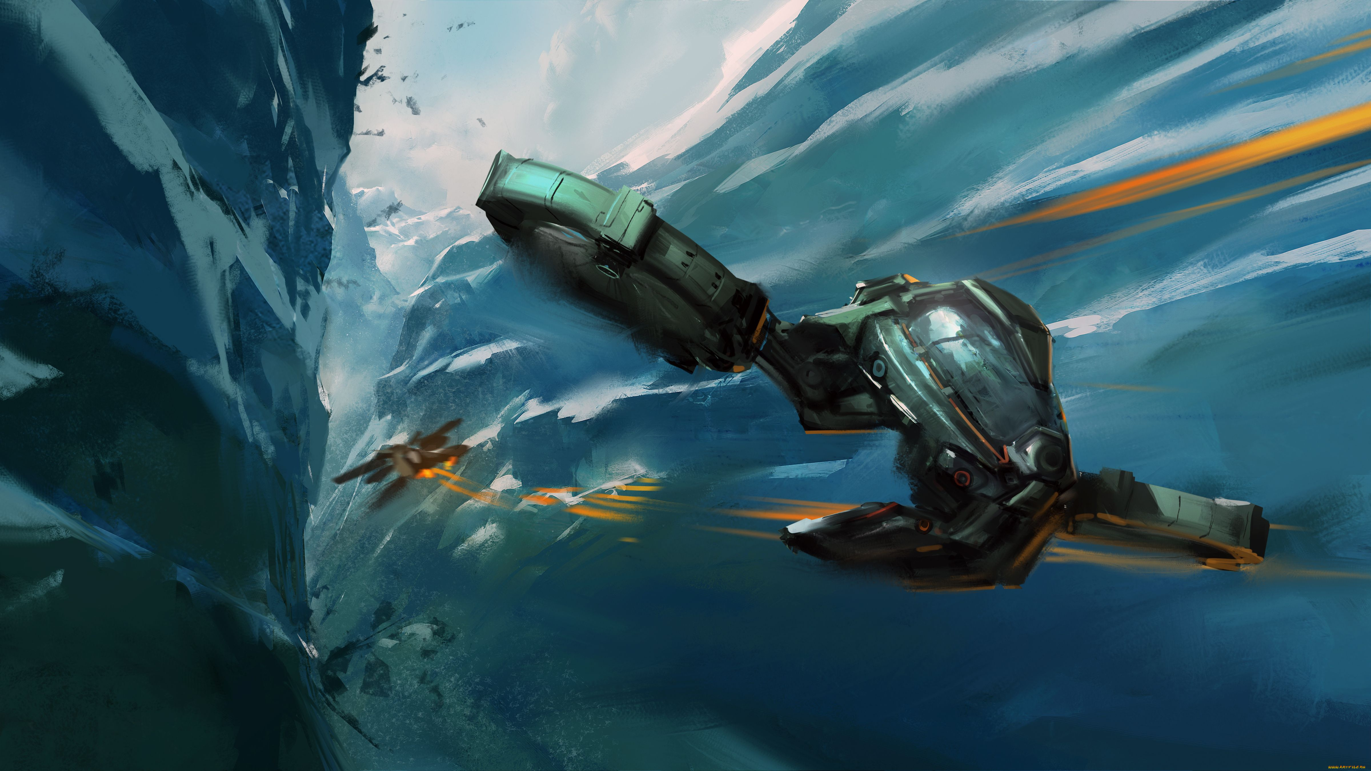 фэнтези, космические, корабли, звездолеты, станции, воздушный, бой