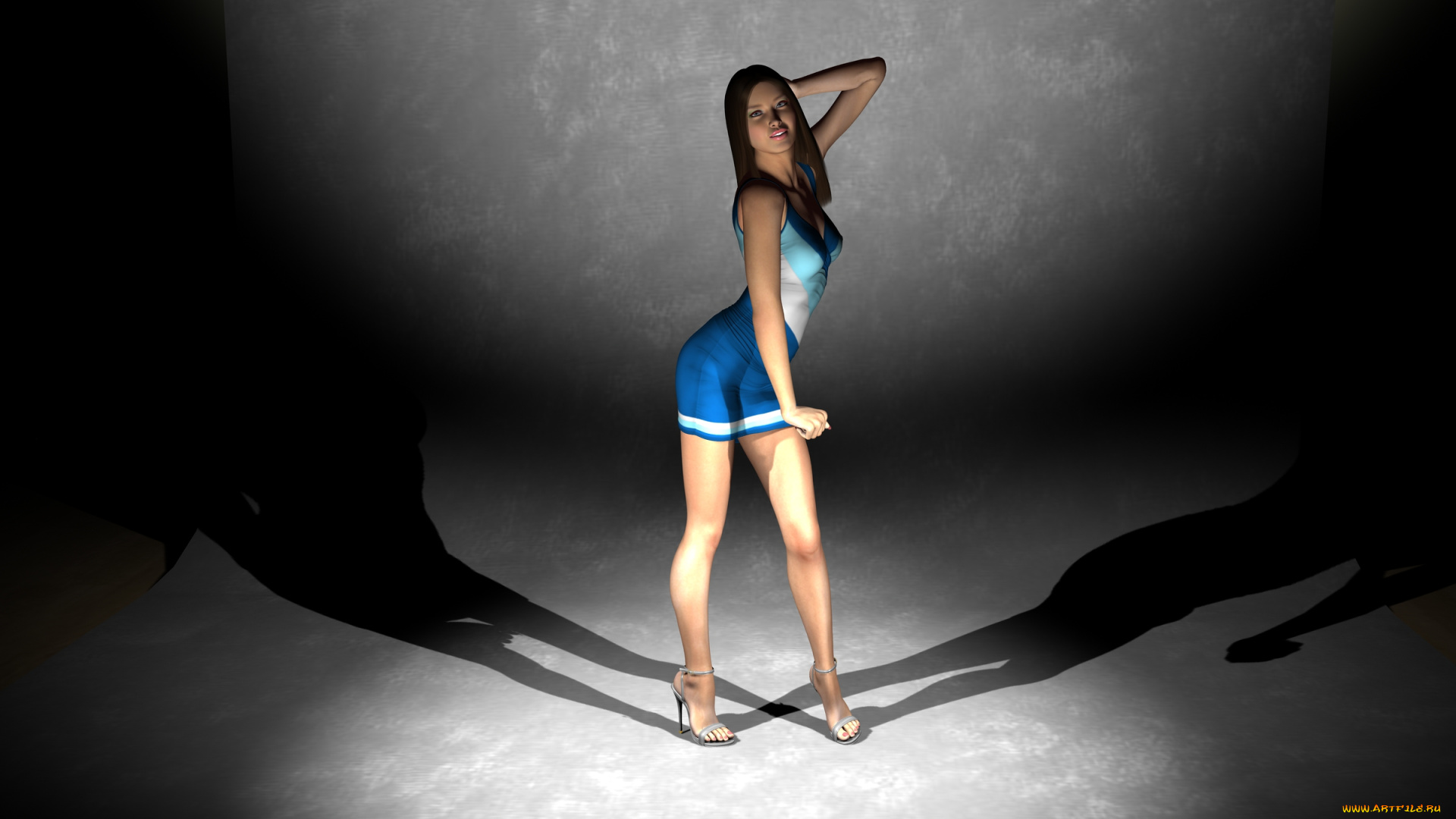 3д, графика, people, , люди, девушка, взгляд, платье