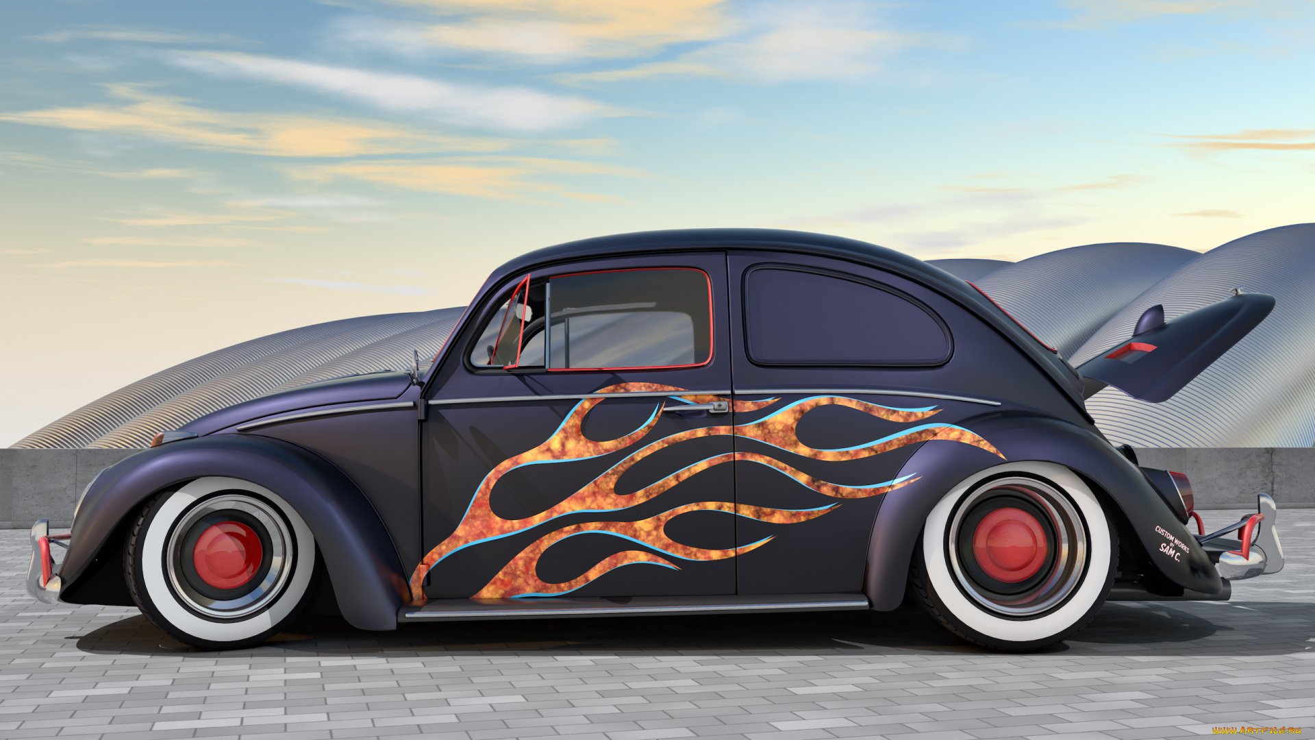 автомобили, 3д, 1966, volkswagen, bug