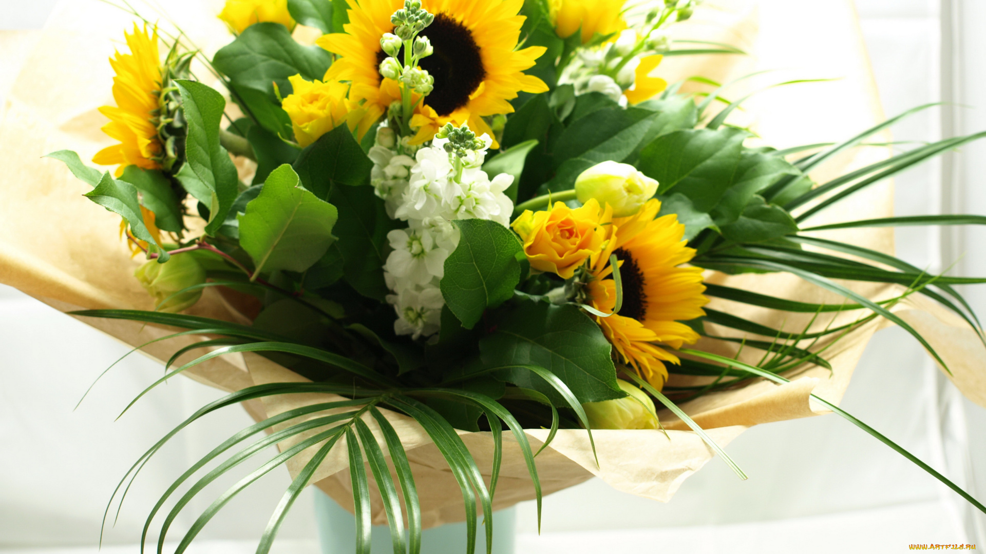 цветы, букеты, , композиции, букет, розы, подсолнухи