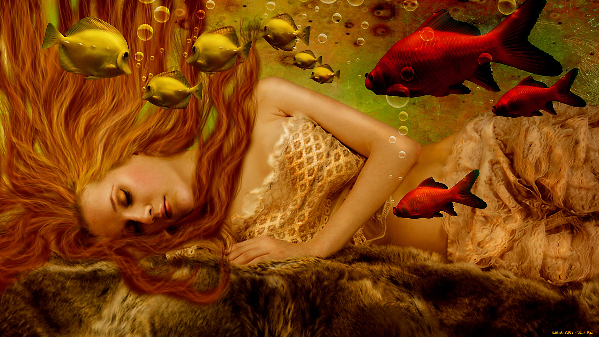 фэнтези, русалки, рыбы