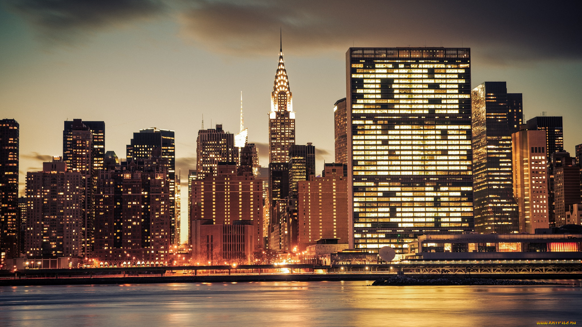 new, york, city, города, нью-йорк, , сша, ночь, город, небоскребы, огни