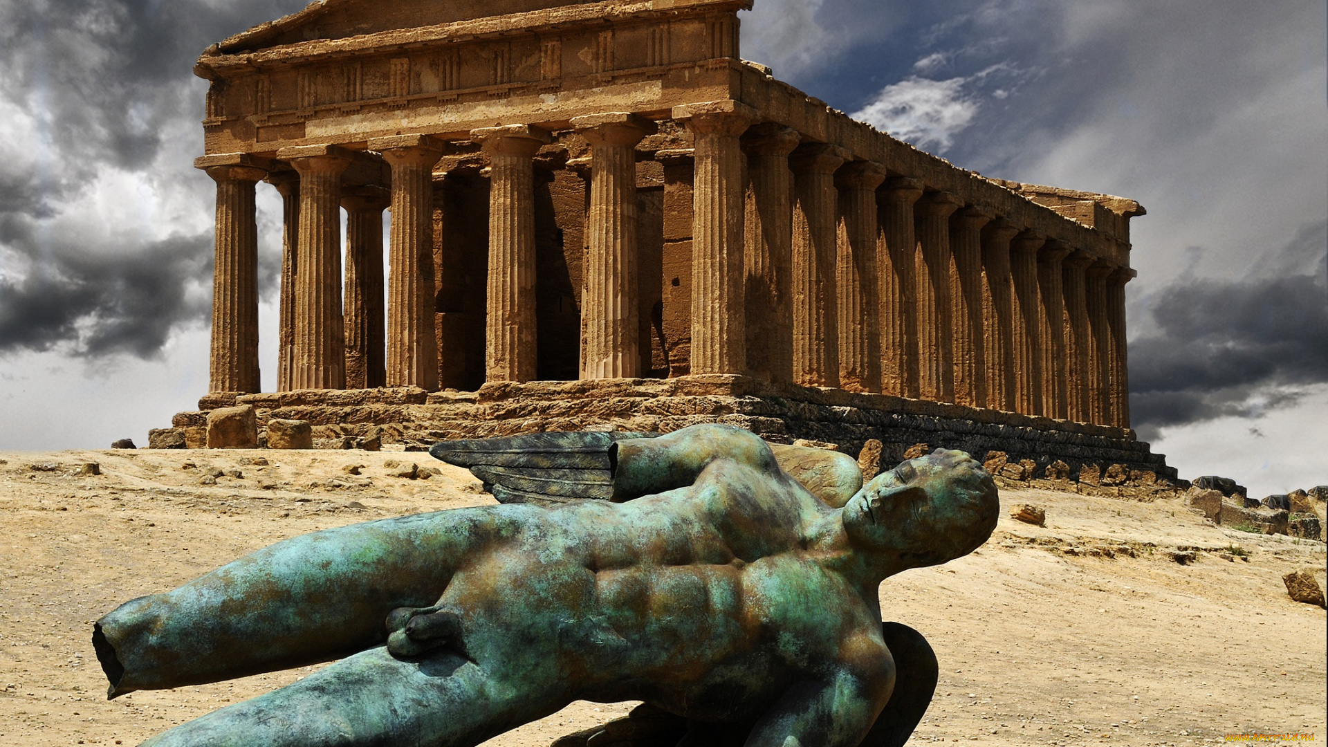 разное, компьютерный, дизайн, статуя, парфенон