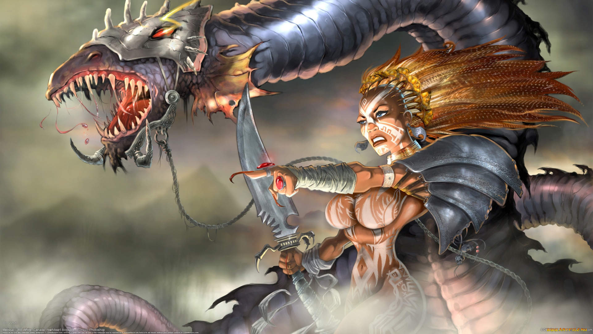 rb, white, фэнтези, красавицы, и, чудовища, rb, white, шаманка, колдунья, дракон