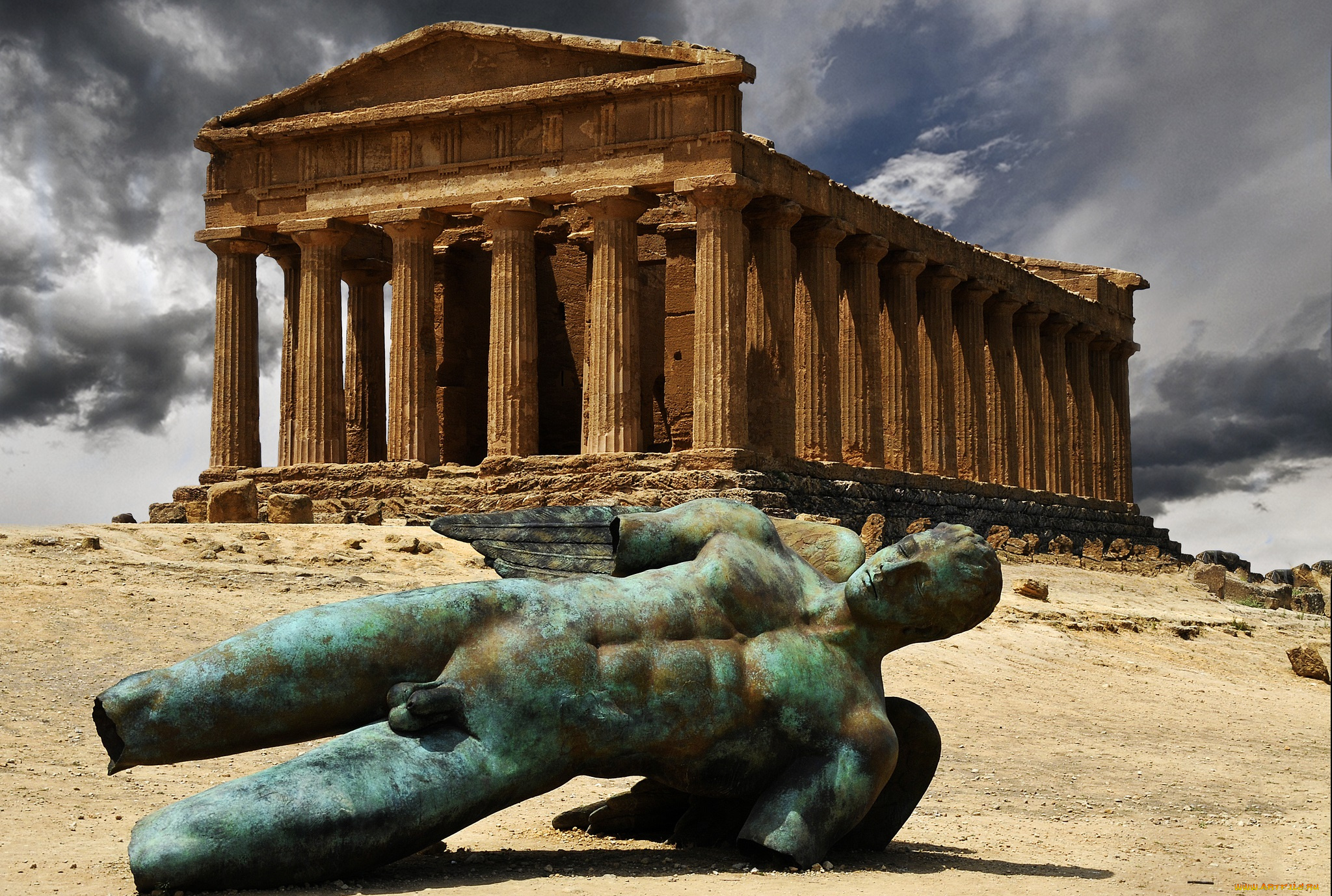 разное, компьютерный, дизайн, статуя, парфенон
