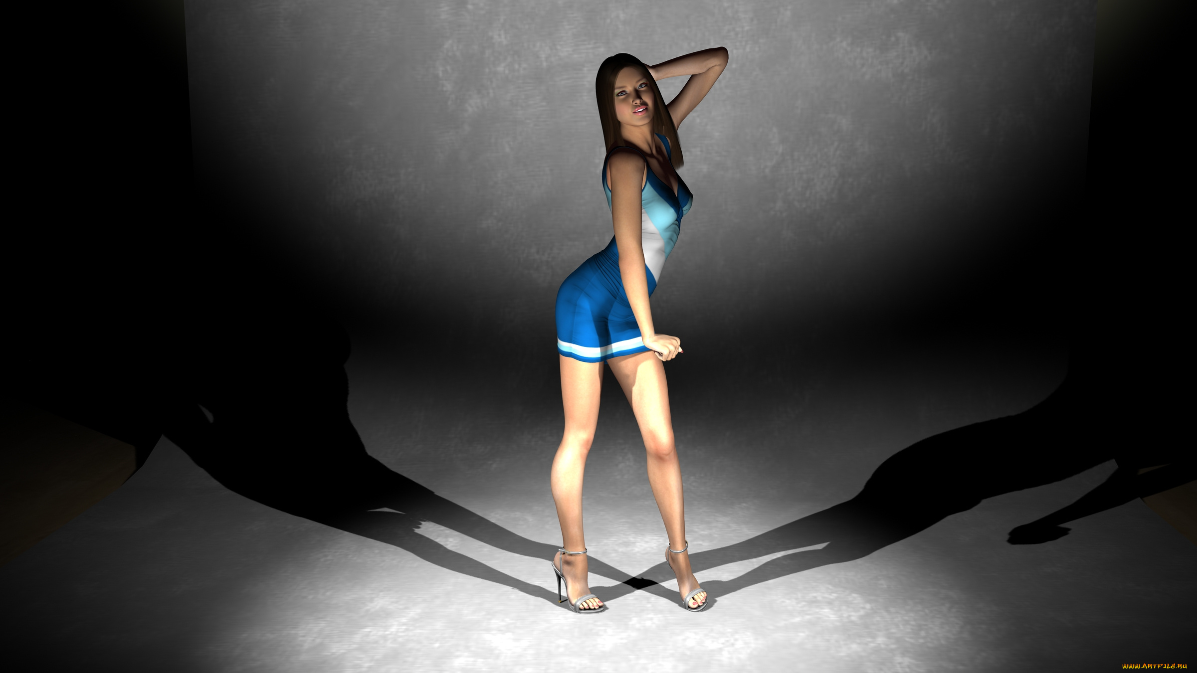 3д, графика, people, , люди, девушка, взгляд, платье