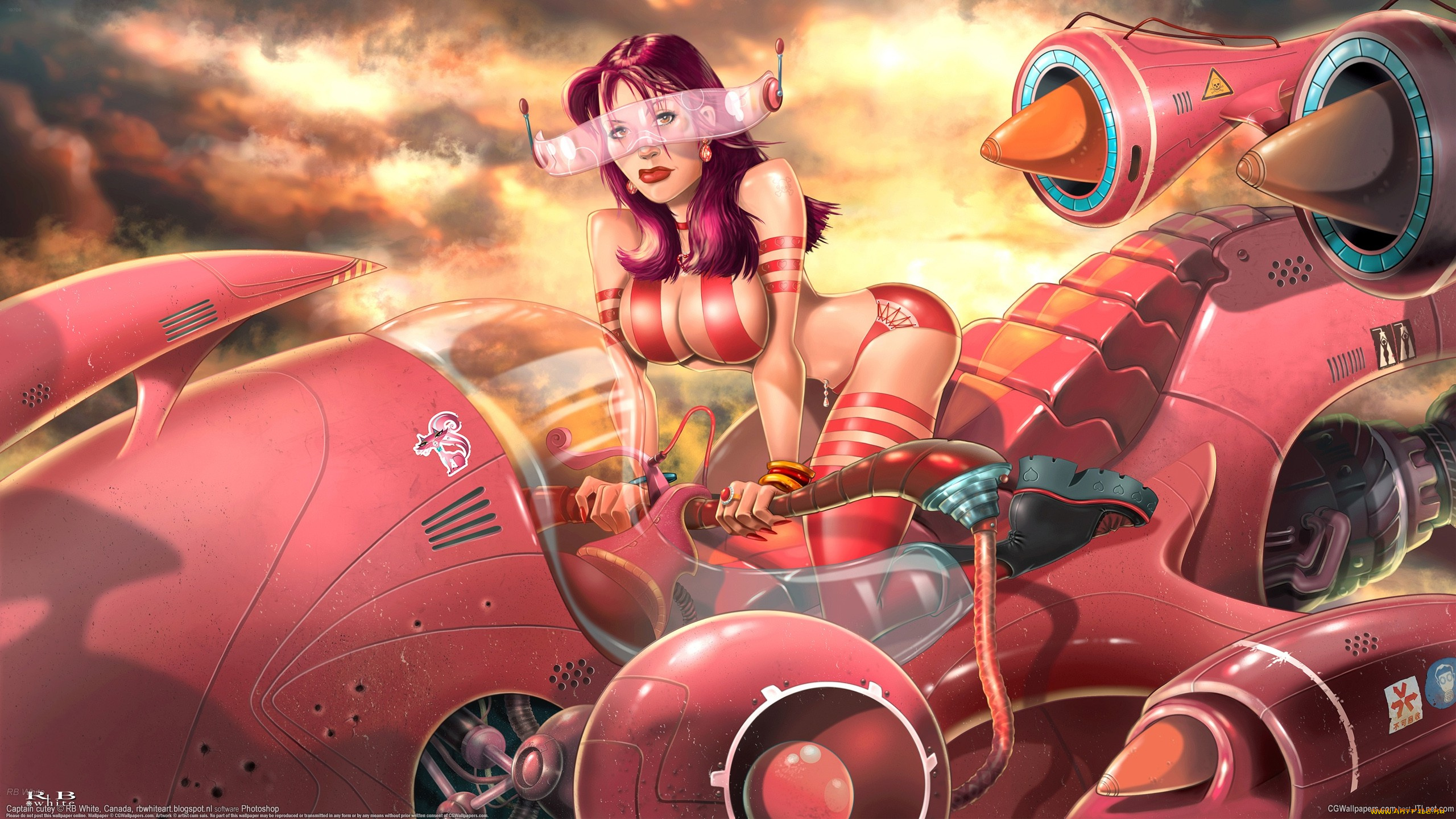 rb, white, фэнтези, девушки, rb, white, девушка, мотоцикл