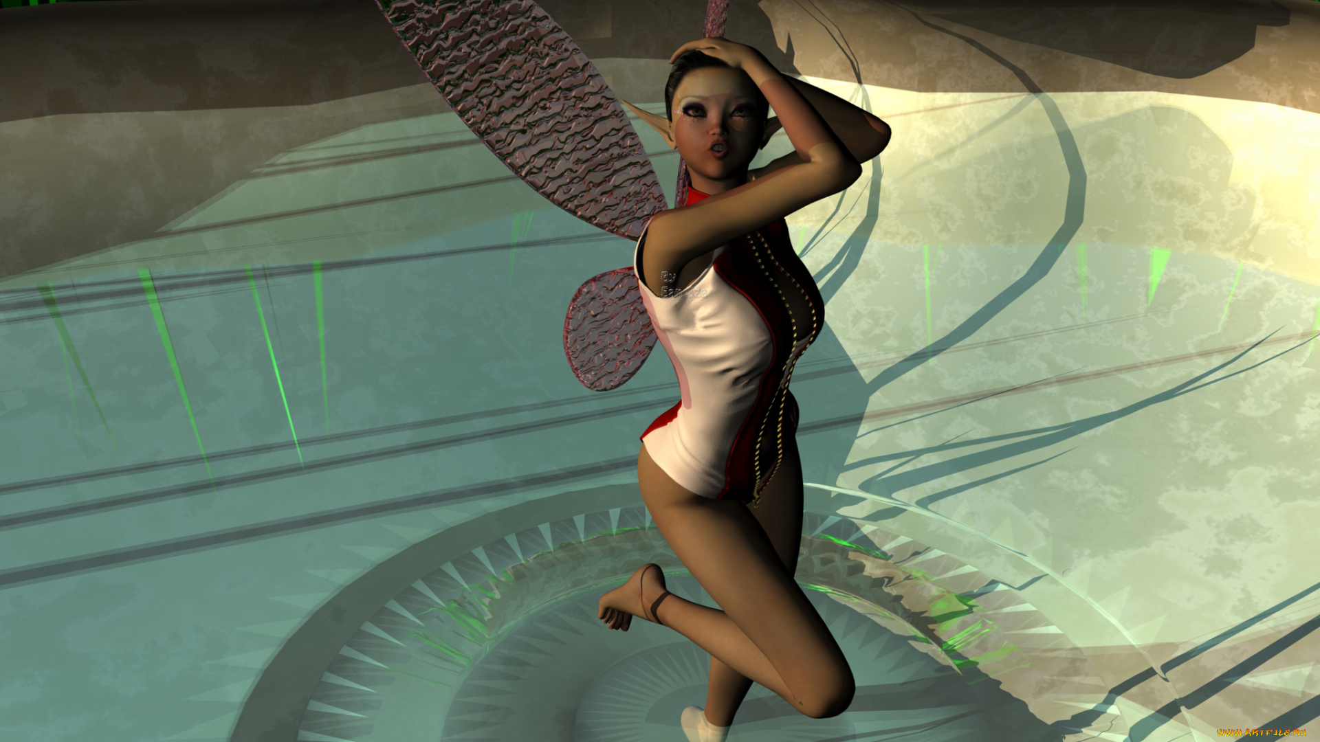 3д, графика, эльфы, , elves, фон, взгляд, эльфийка