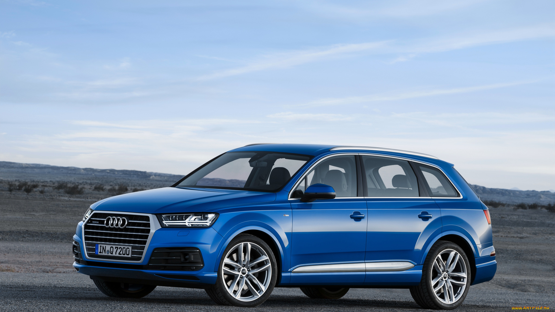 автомобили, audi, quattro, s, line, 2015г, синий, tfsi, q7