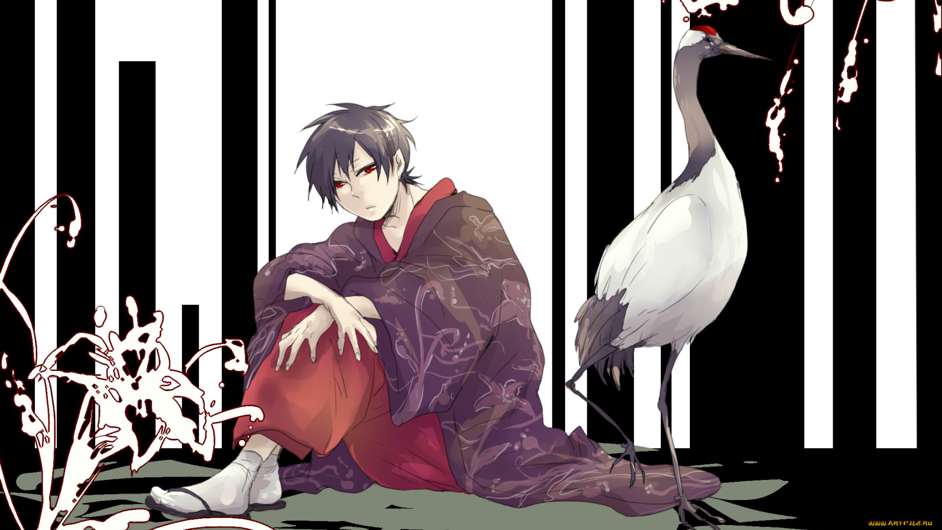 аниме, durarara, изая, орихара, арт, журавль