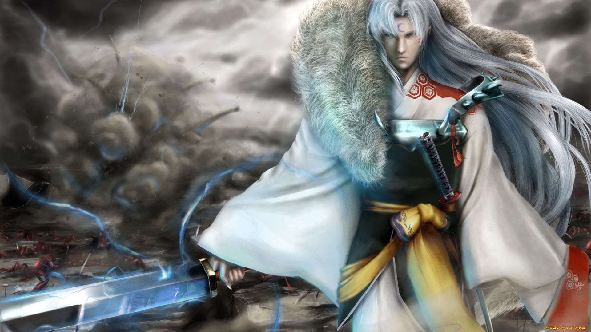 аниме, inuyasha, меч, сешимару, арт