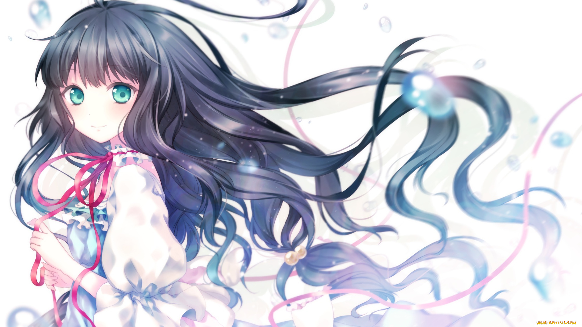 аниме, unknown, , другое, девочка, арт, riichu, взгляд, волосы