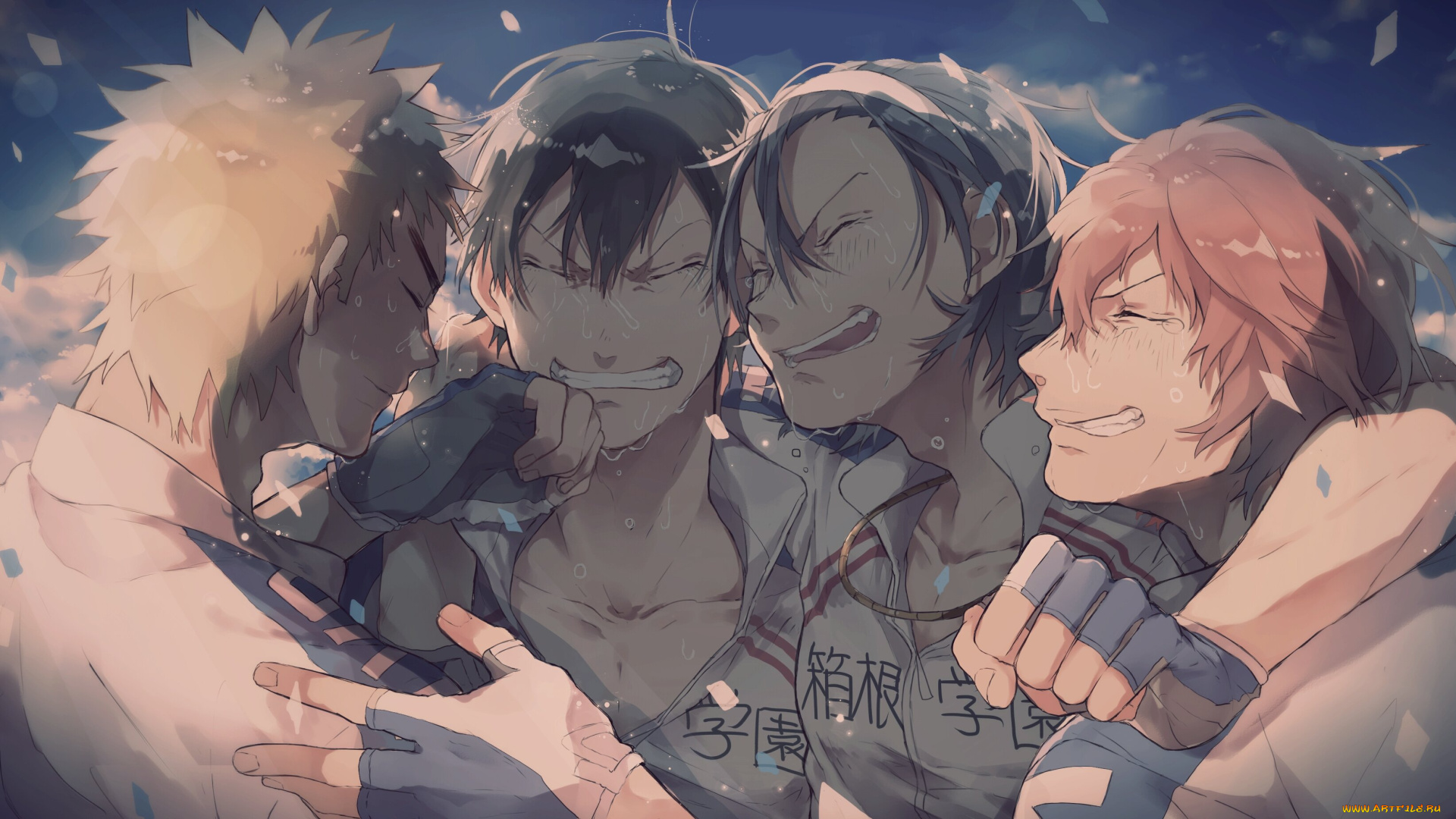 аниме, yowamushi, pedal, парни, группа, фон