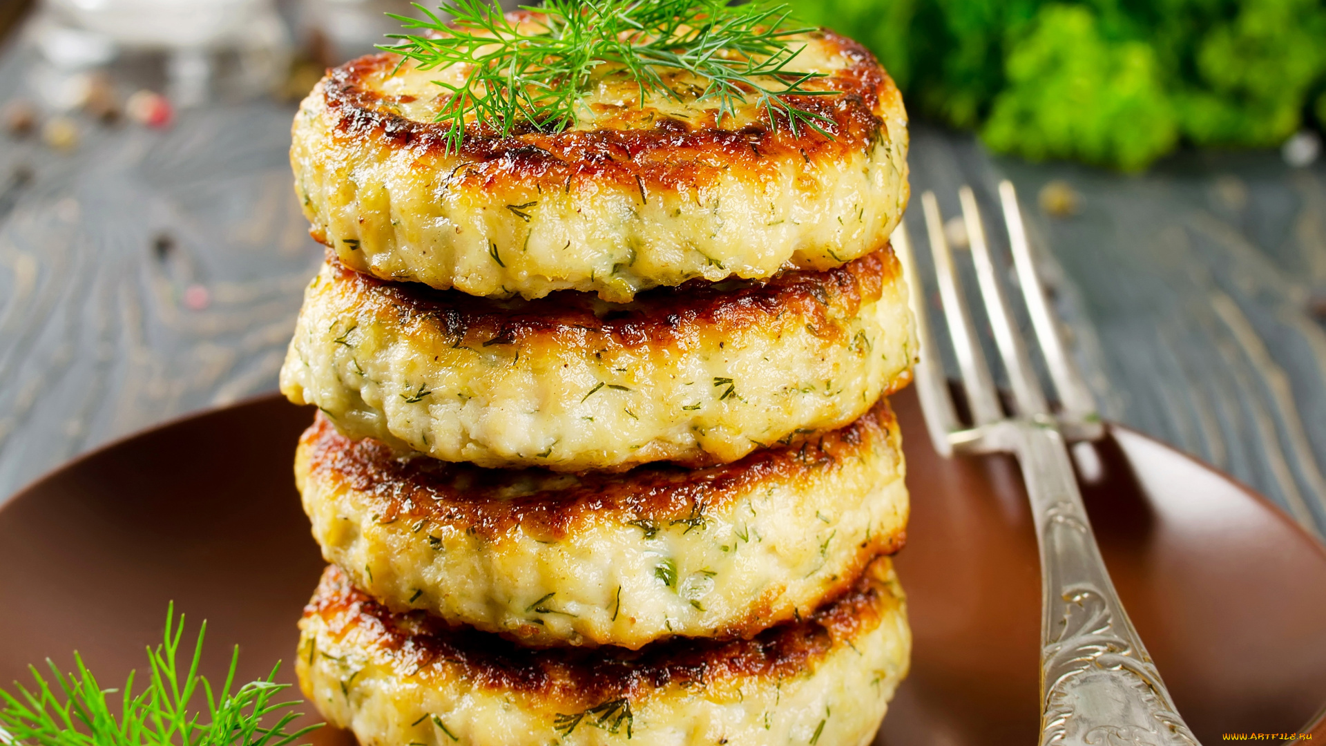 еда, мясные, блюда, fork, closeup, baking, котлеты, оладьи, вилка, выпечка