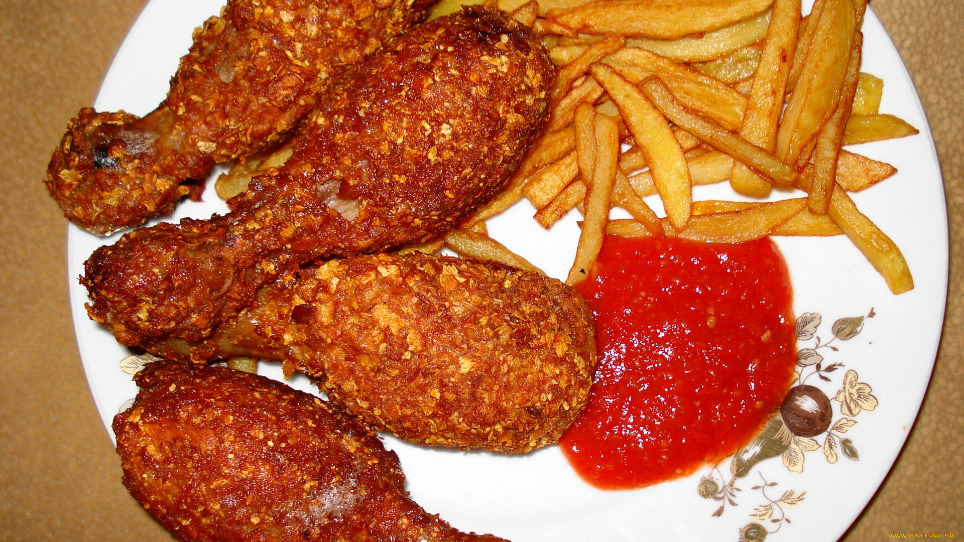 еда, мясные, блюда, соус, куриные, ножки, фри, картофель