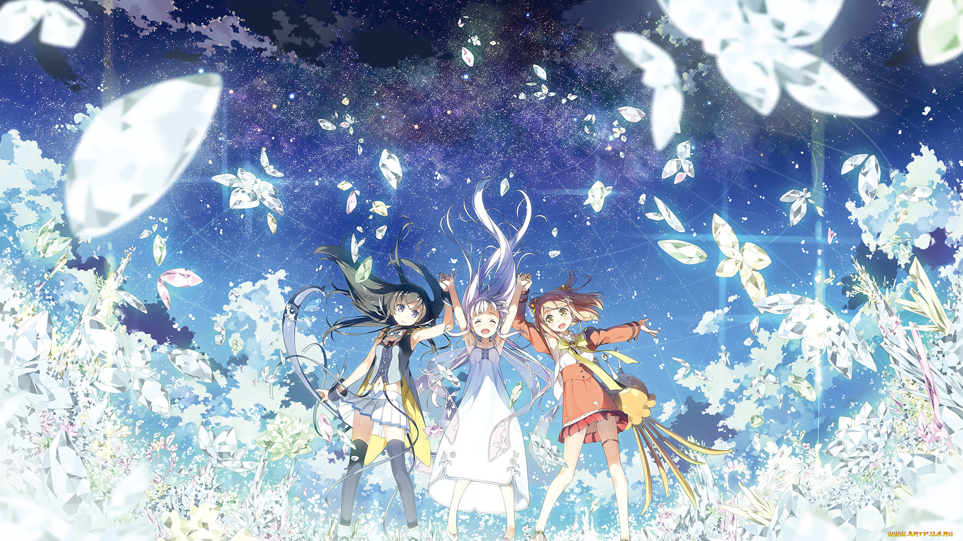 garasu, no, hana, to, kowasu, sekai, аниме, unknown, , другое, трио, девочки, арт