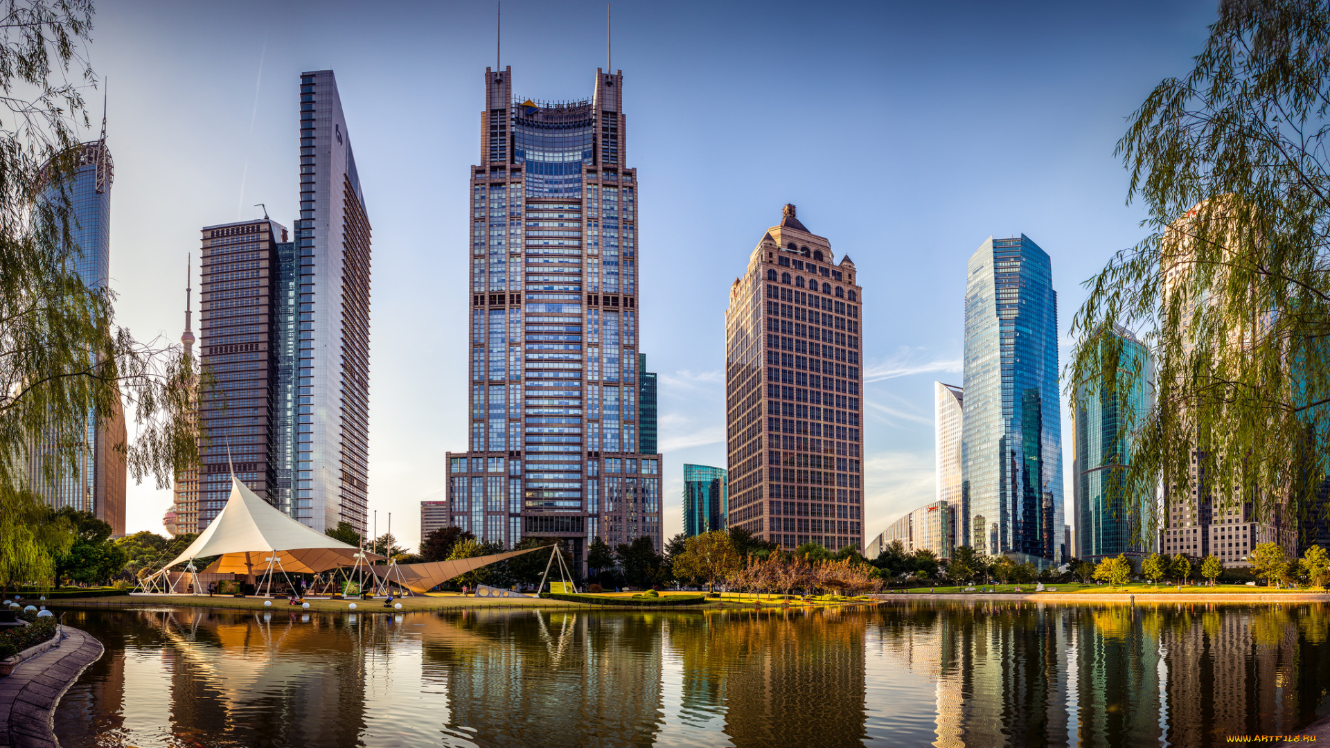 города, шанхай, , китай, небоскребы