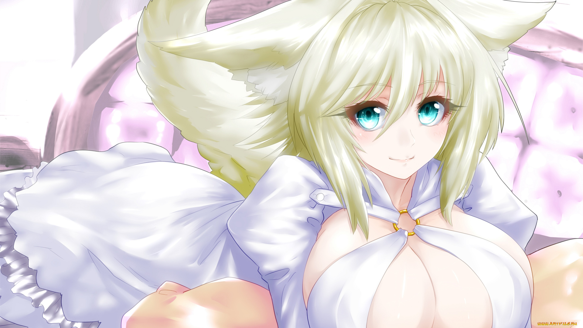 n, r, r, r, аниме, животные, , существа, арт, девушка, ушки