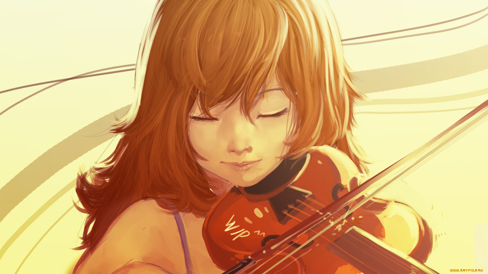 shigatsu, wa, kimi, no, uso, аниме, скрипка, фон, девушка, взгляд