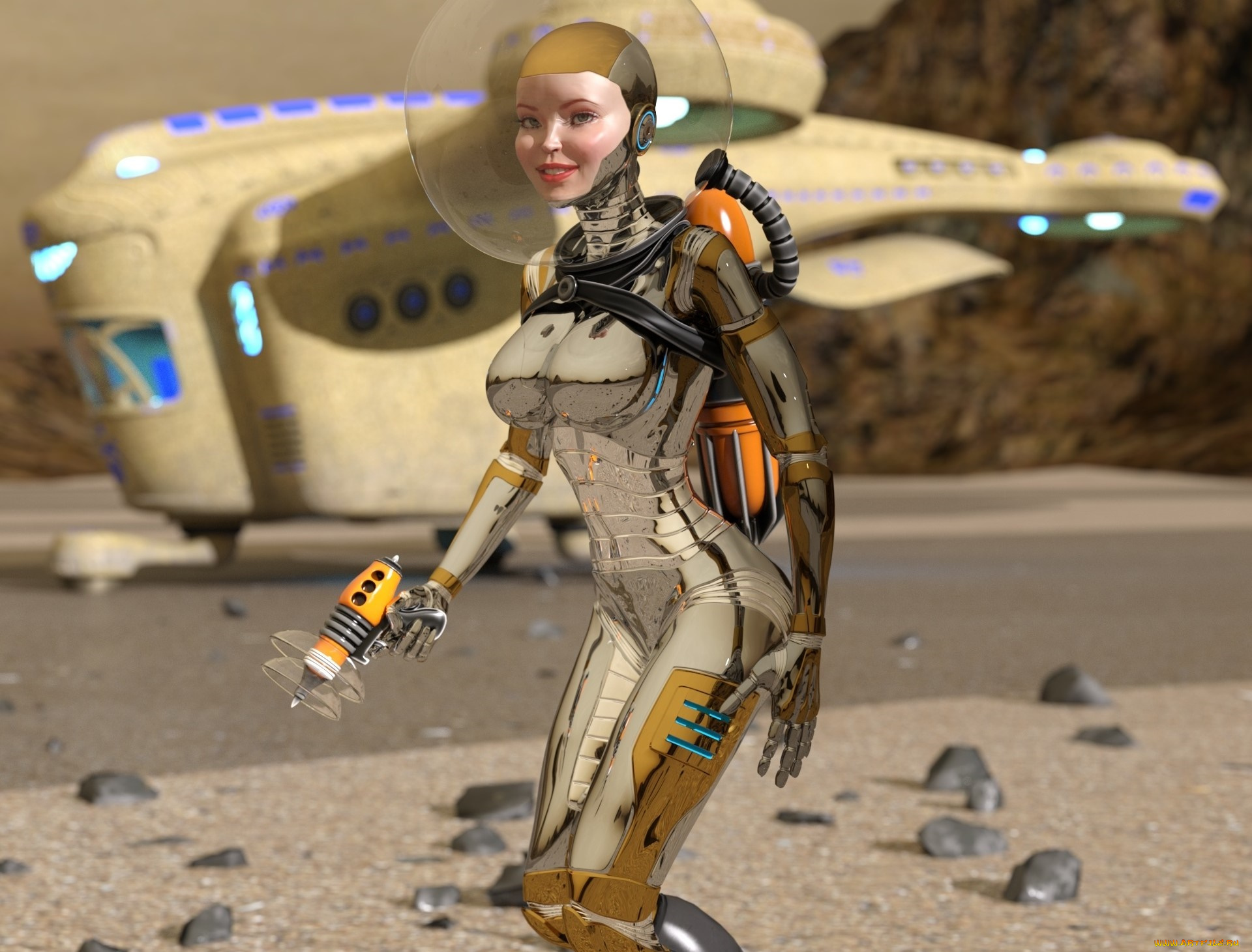 3д, графика, фантазия, , fantasy, взгляд, девушка, оружие, фон