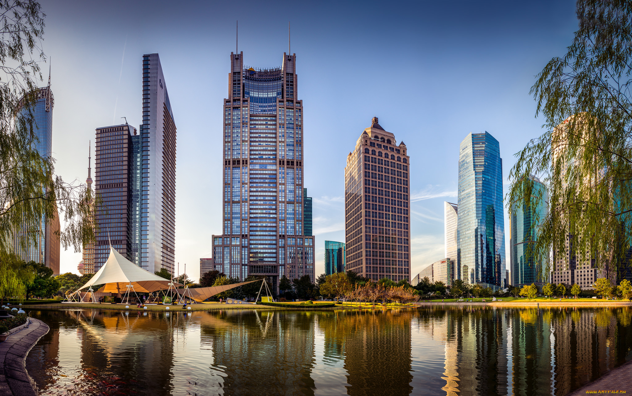 города, шанхай, , китай, небоскребы