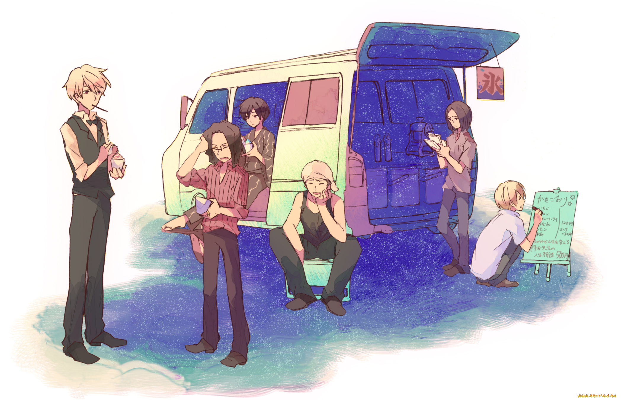 аниме, durarara, шизуо, хейваджима, парни, арт, машина