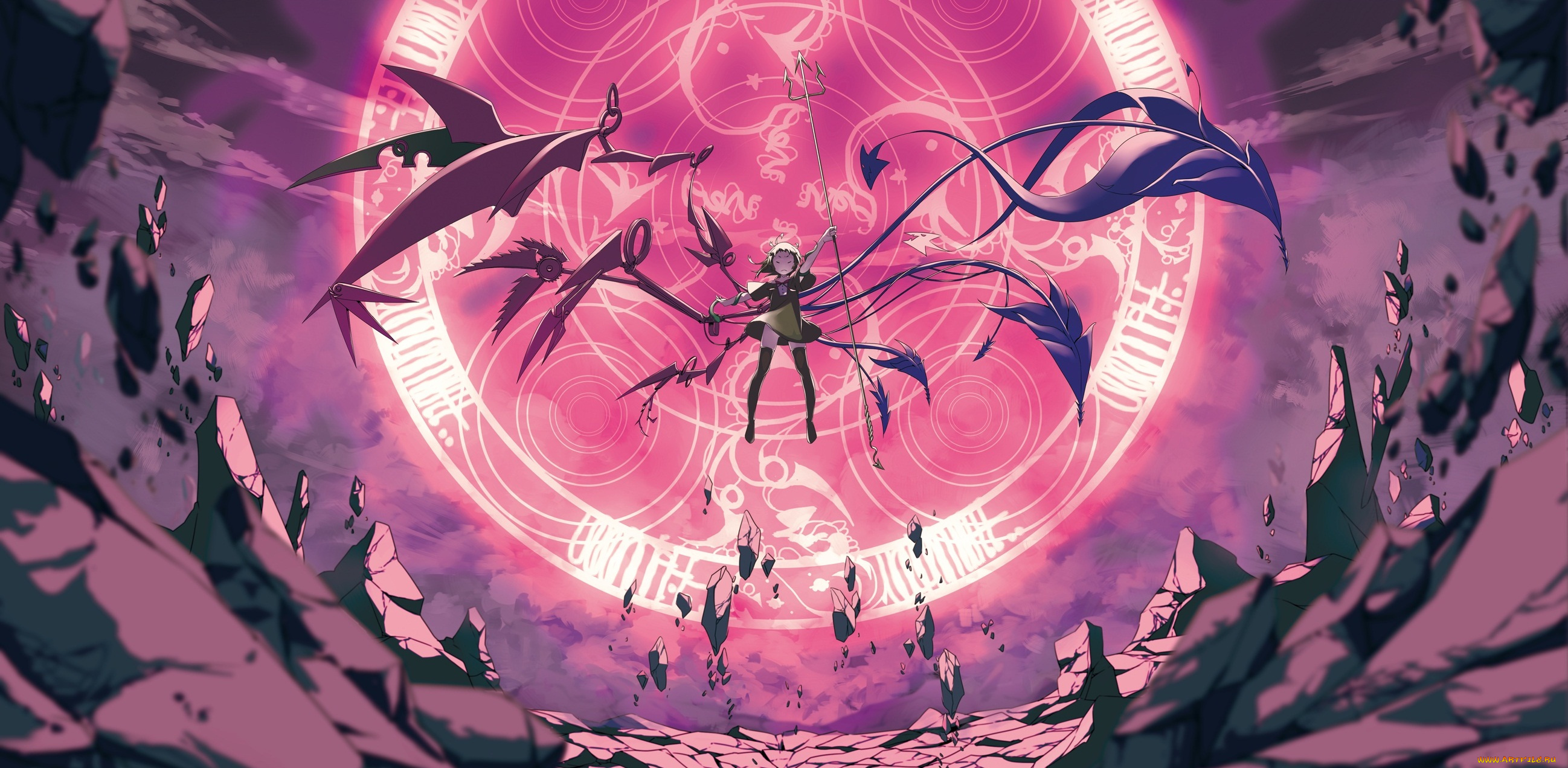 аниме, touhou, houjuu, nue, девочка, namauni, арт