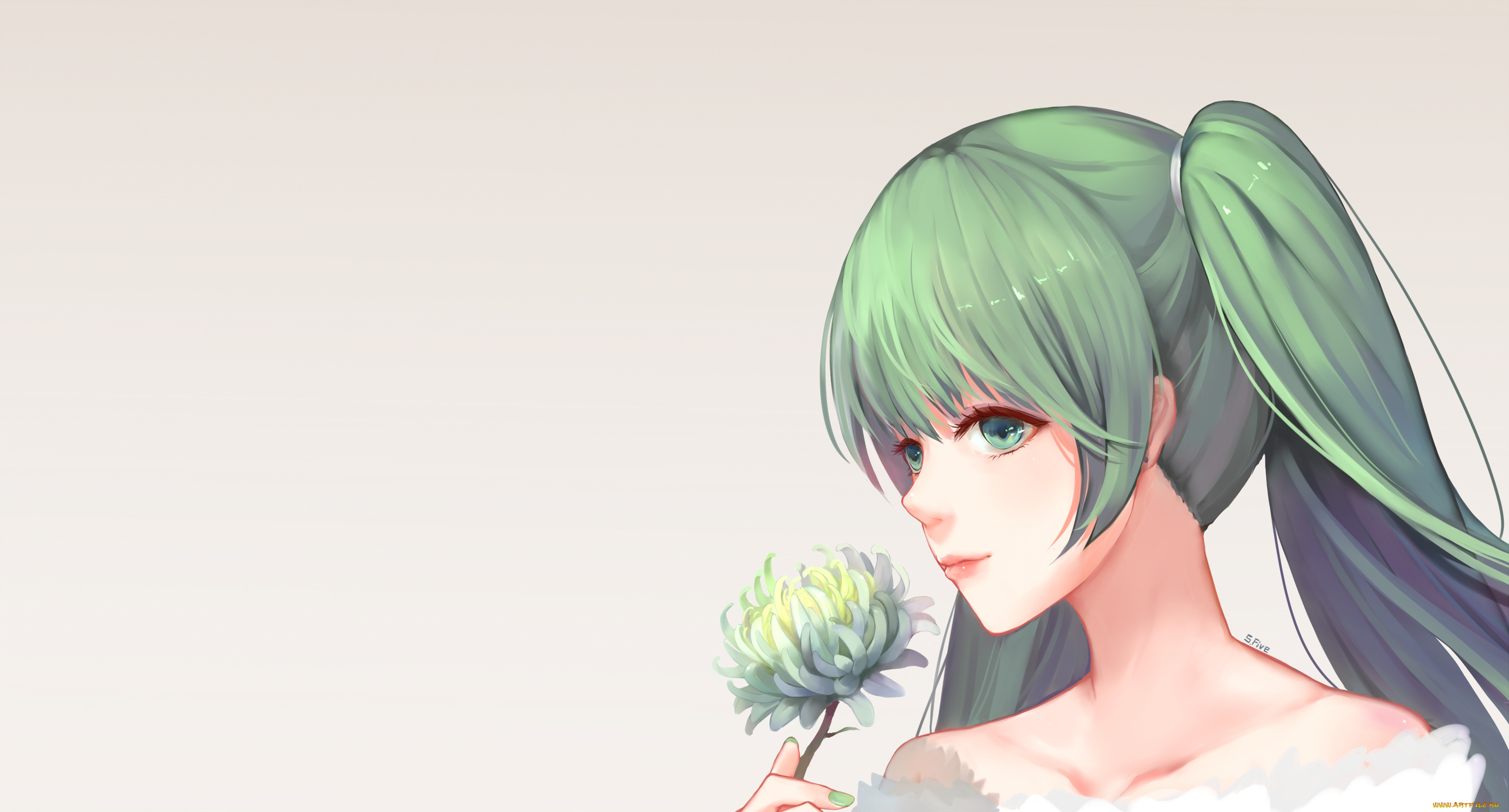 аниме, vocaloid, взгляд, девушки, фон