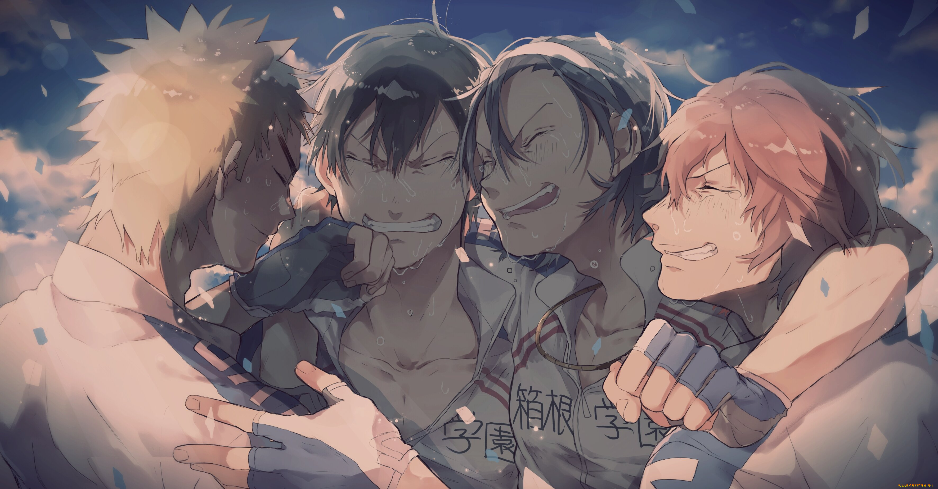аниме, yowamushi, pedal, парни, группа, фон
