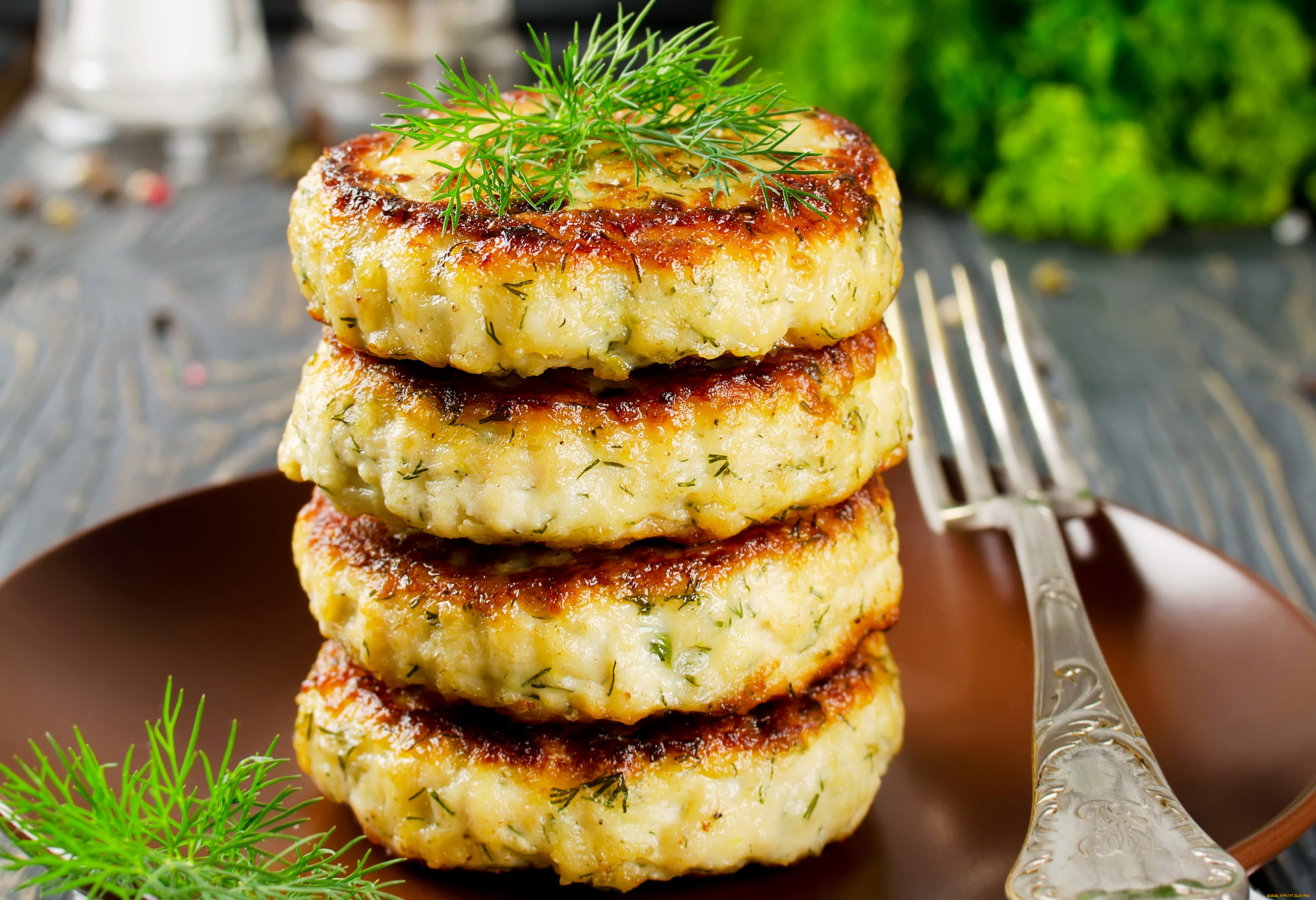 еда, мясные, блюда, fork, closeup, baking, котлеты, оладьи, вилка, выпечка