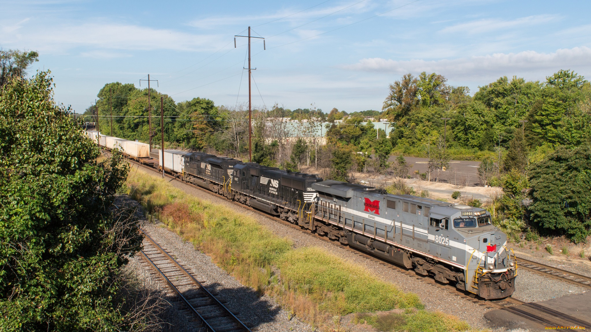 техника, поезда, локомотив, рельсы, состав