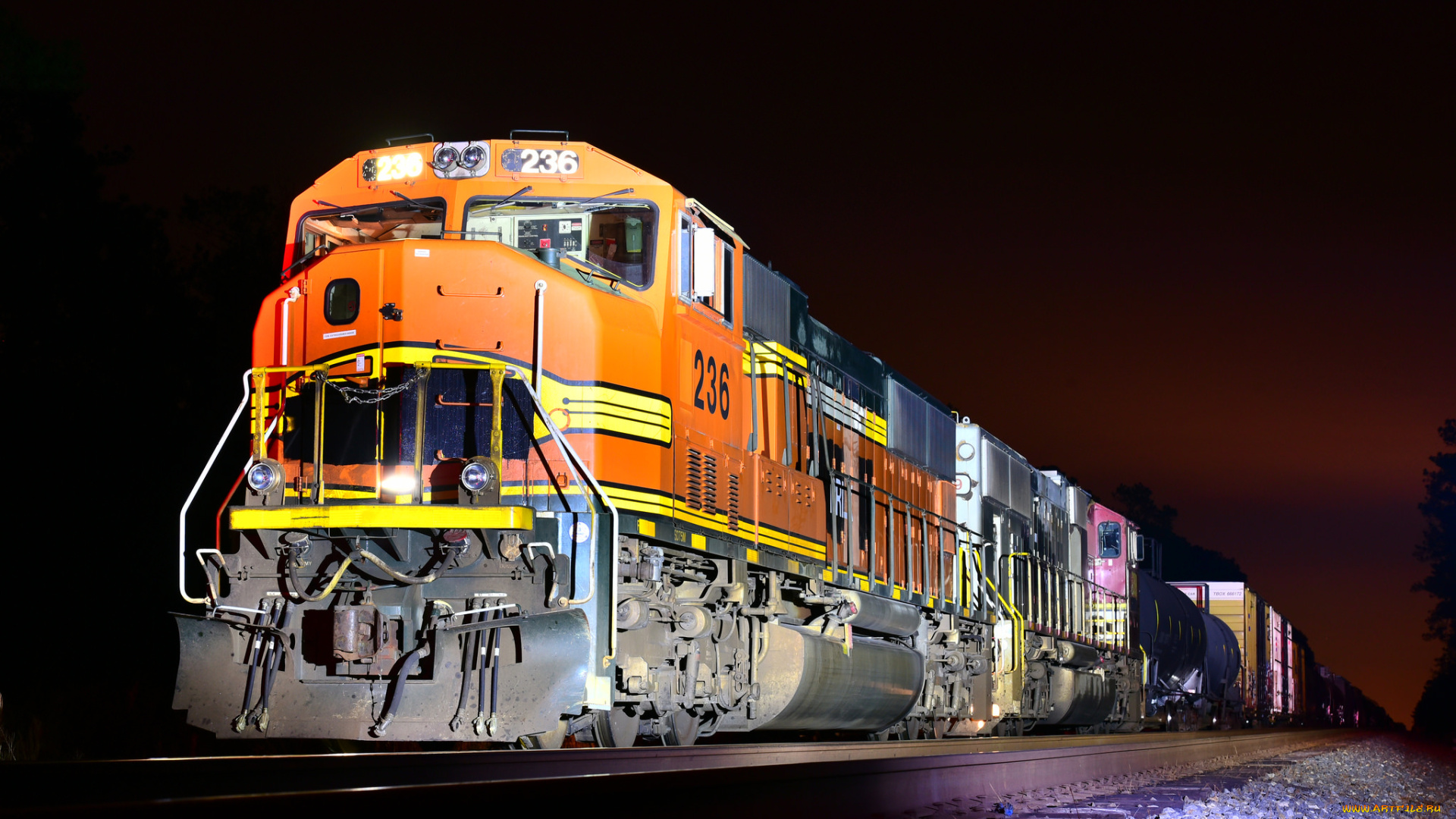 техника, поезда, локомотив, рельсы, состав