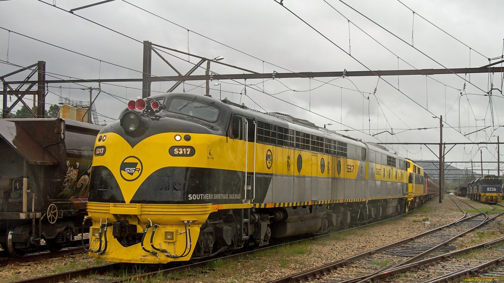 техника, поезда, локомотив, состав, рельсы