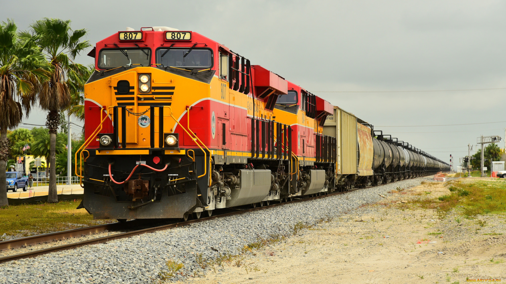 техника, поезда, рельсы, локомотив, состав