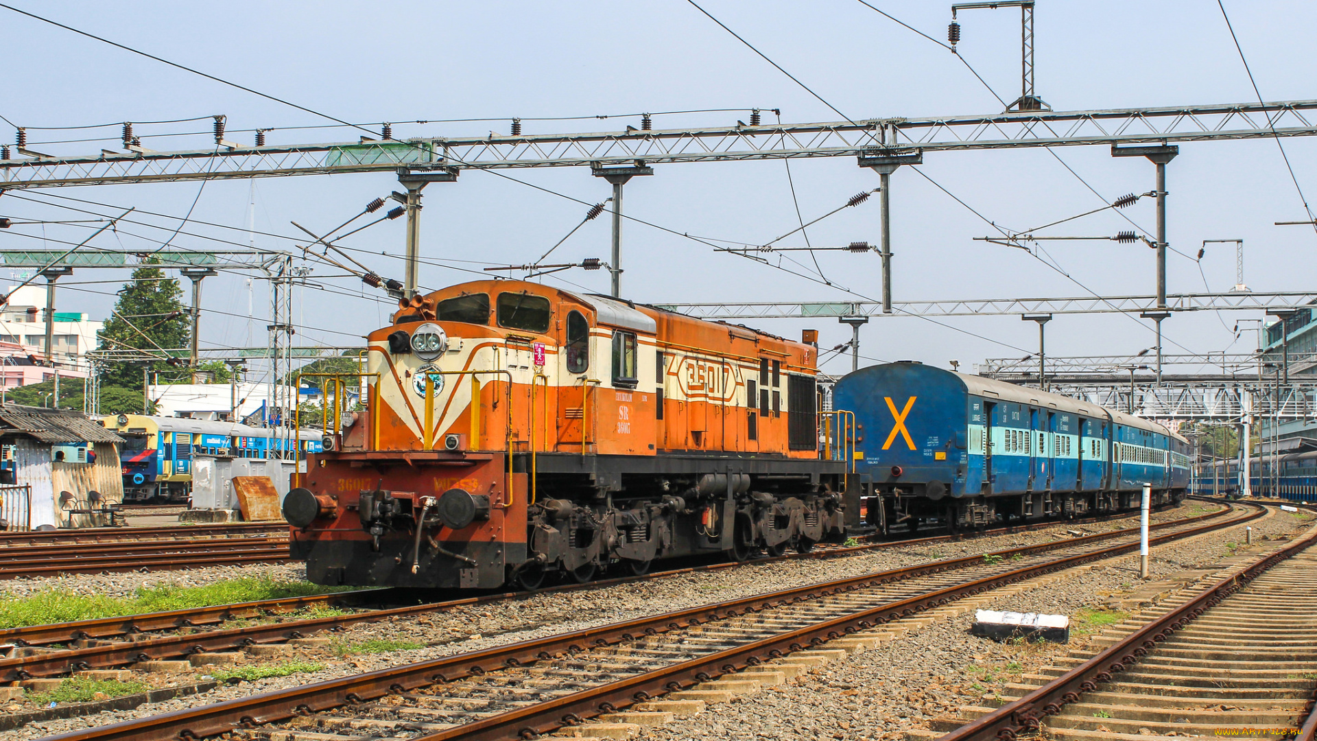 техника, поезда, состав, рельсы, локомотив