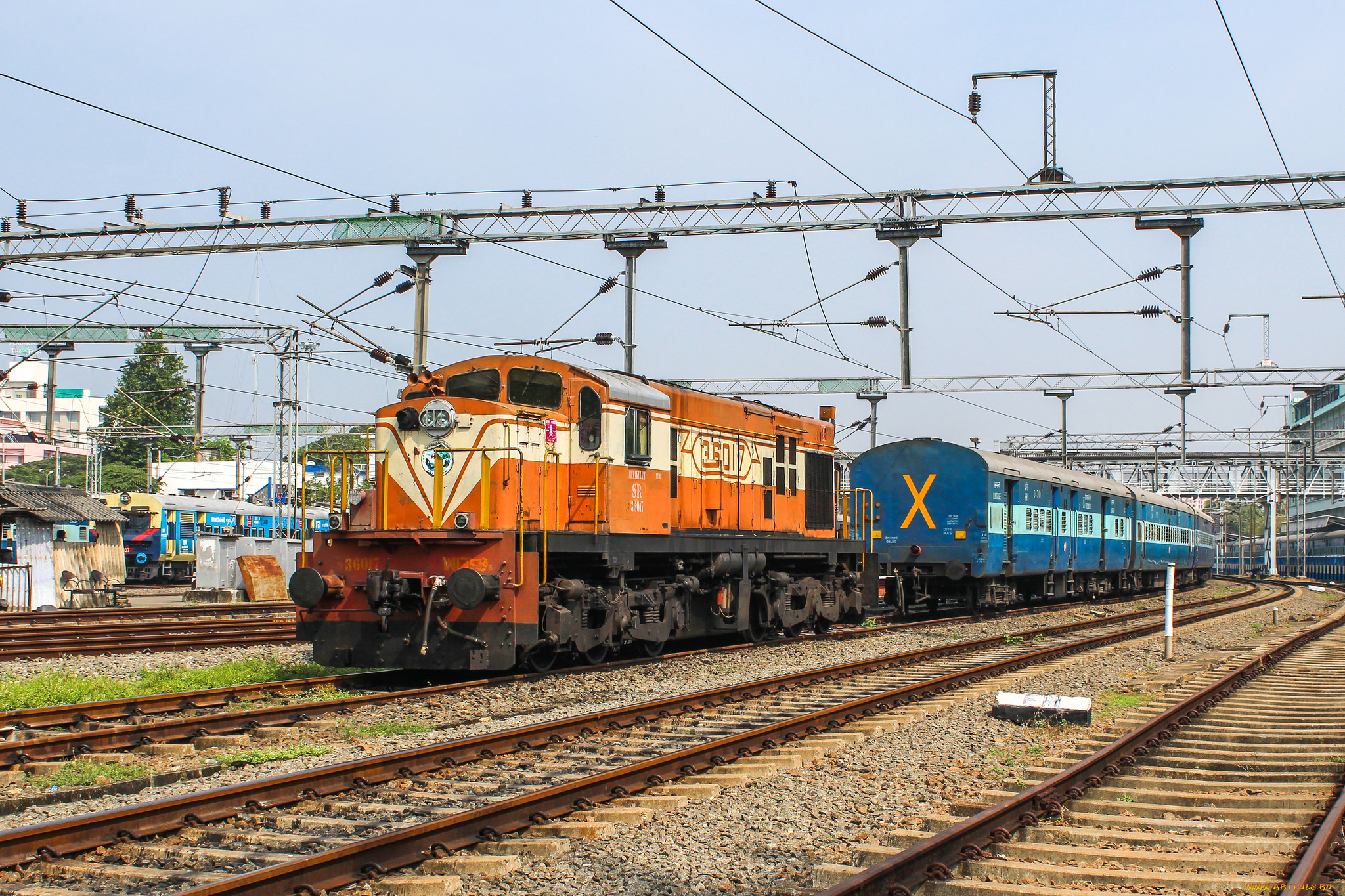 техника, поезда, состав, рельсы, локомотив