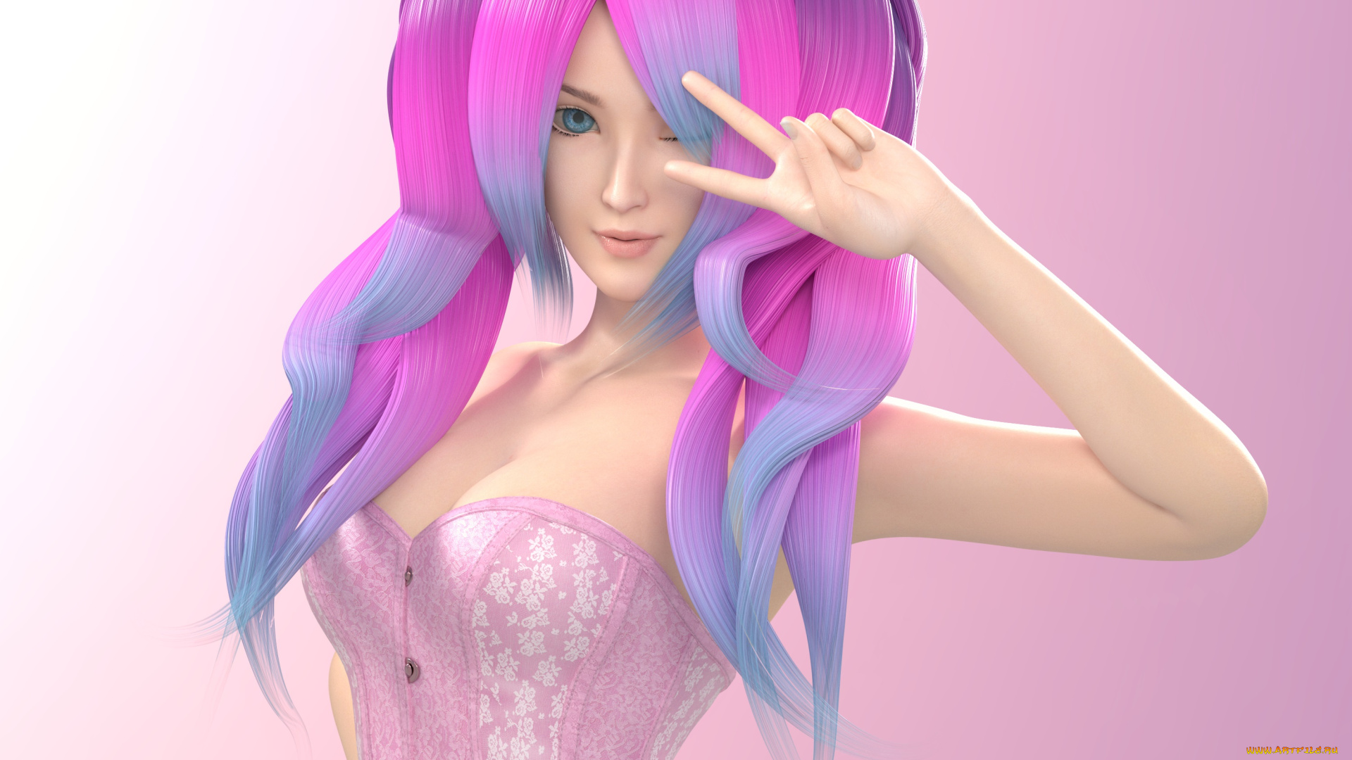 3д, графика, люди, , people, девушка, взгляд, фон