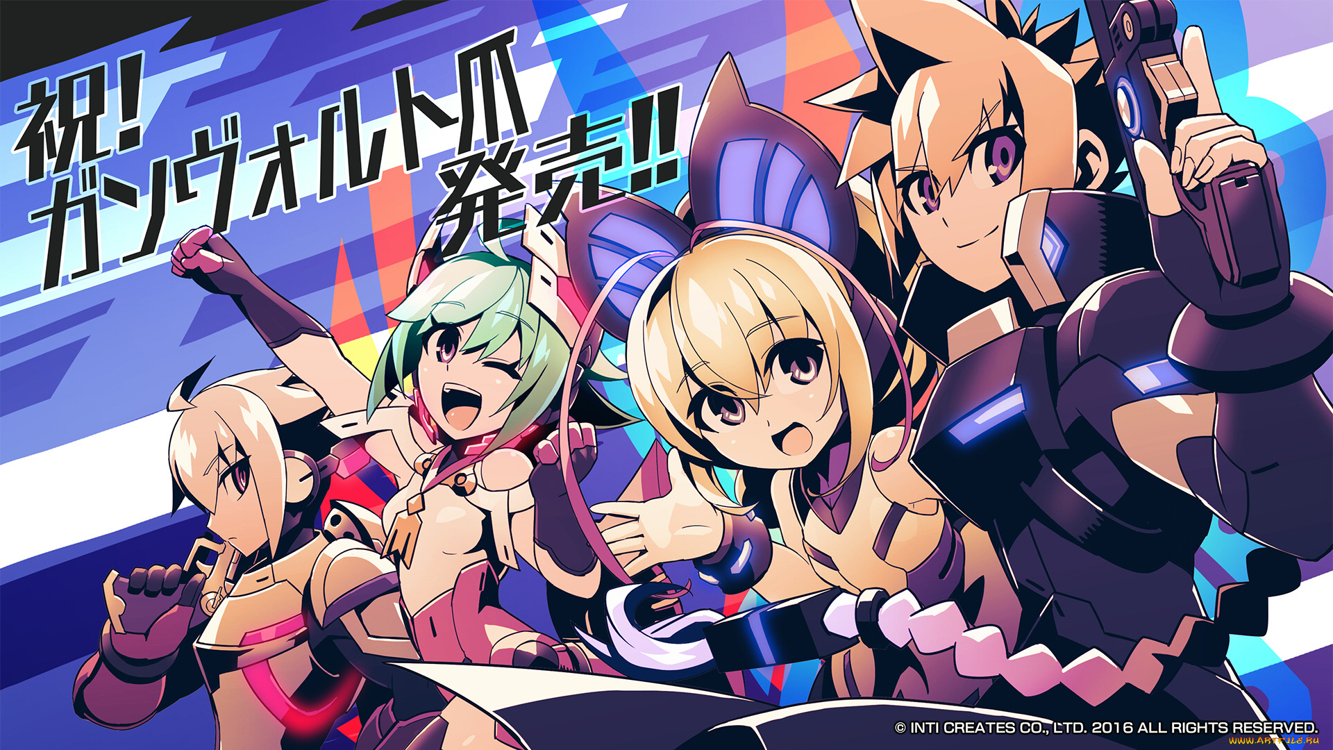 аниме, azure, striker, gunvolt, azure, striker, gunvolt