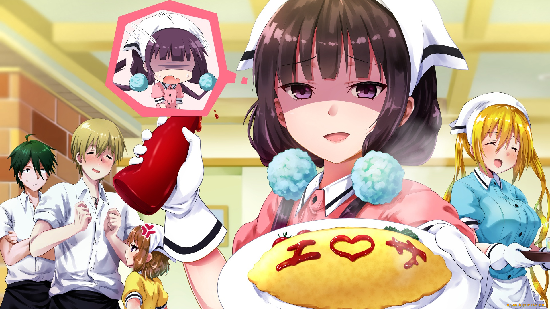 аниме, blend, s, blend, s, персонажи, еда